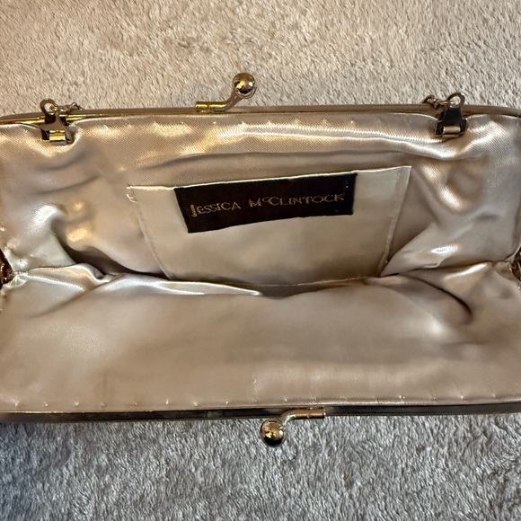 Jessica McClintock Metallic Clutch - Picture 1 of 3